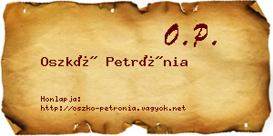 Oszkó Petrónia névjegykártya